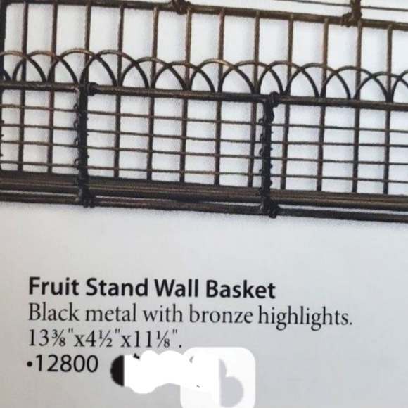Home Interiors Metal Fruit Stand Wall Basket New in box - Picture 7 of 7